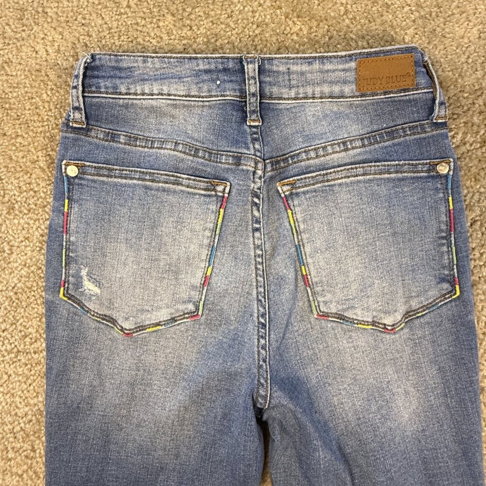 Judy Blue Skinny Fit Jeans Womens Size 0/24 High Rise Denim Blue Ankle F680 - Picture 9 of 16